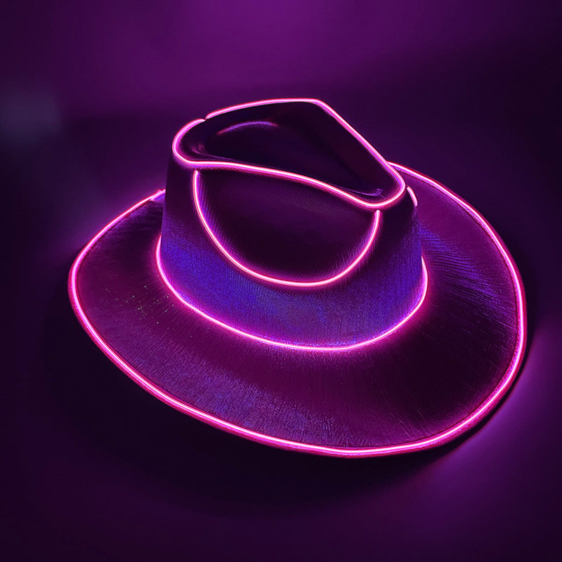 Halloween Carnival Party LED Wireless Fluorescent Colorful Cowboy Flashing Hat FLIPSTYLEZLLC