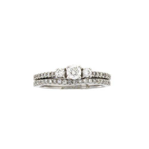 .45ct Diamond Engagement Ring Set 14KT White Gold Bids.com