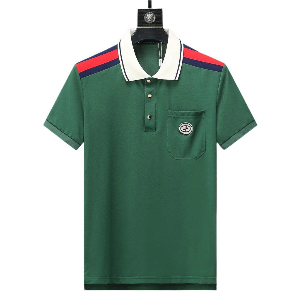 Gucci Green T-shirt with a collar Banlieue91