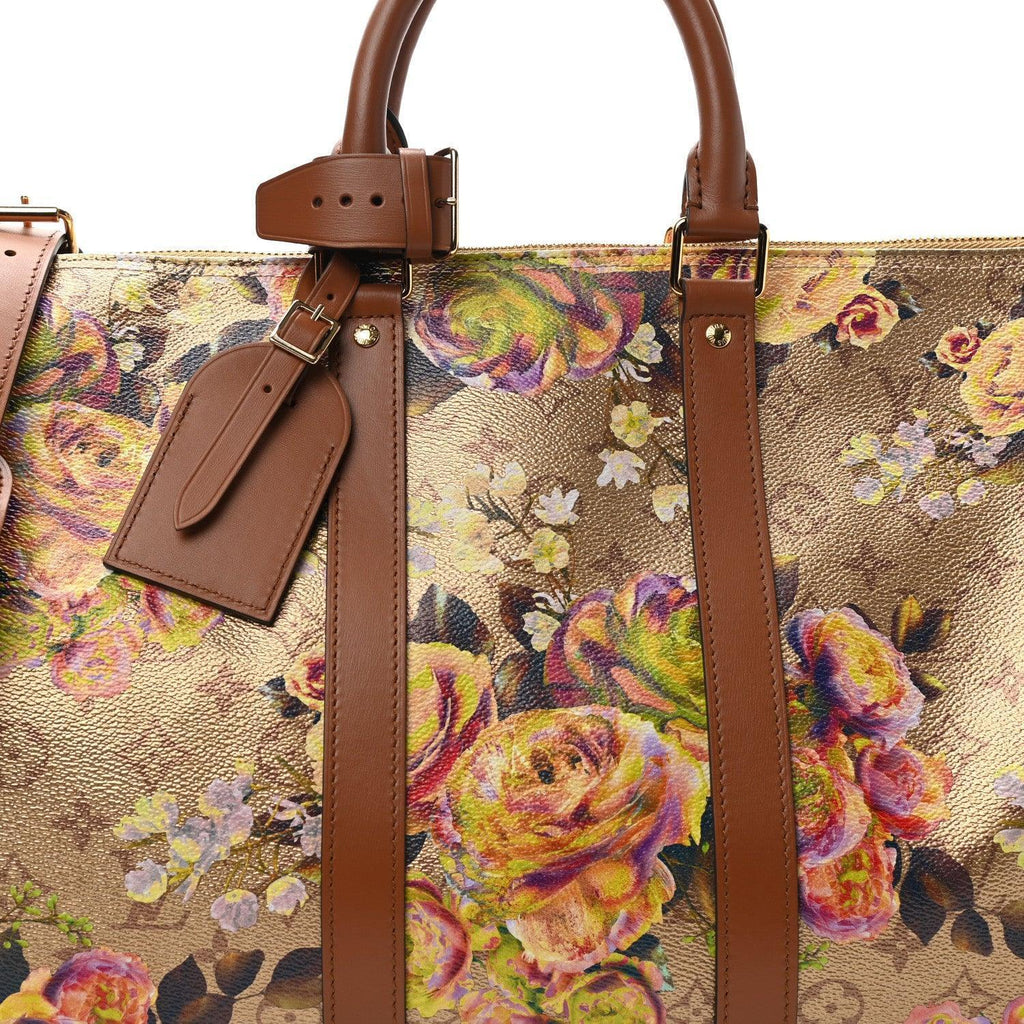 Louis Vuitton Metallic Monogram LV Garden Keepall Bandouliere 45 Gold Banlieue91