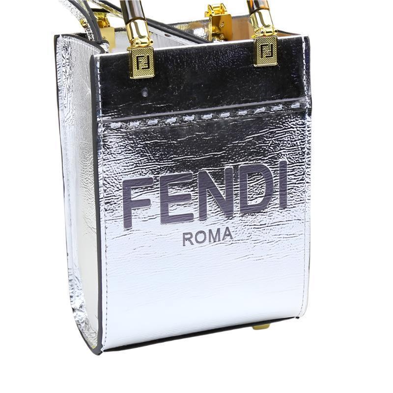 Fendi  Vitello King Plexiglass Logo Embossed Mini Fendi Sunshine Shopper Tote Banlieue91