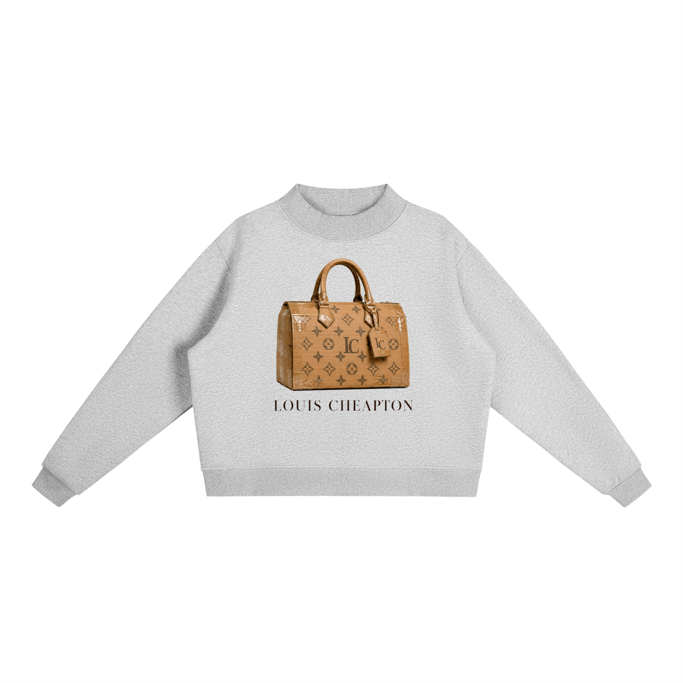 Essential Fleece Mock-Neck Crew Sweatshirt