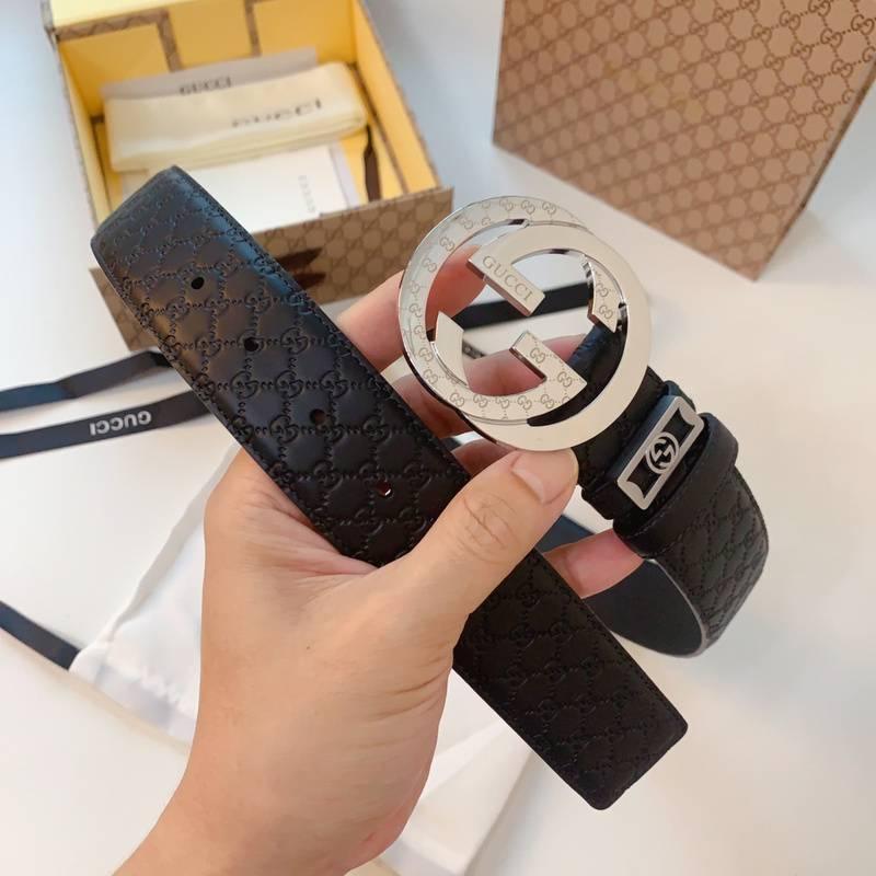 GUCCI Embellished coated-canvas and leather belt 'Black' Banlieue91