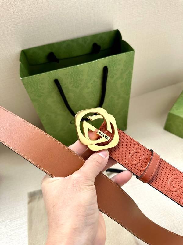 GUCCI Embellished coated-canvas and leather belt 'Red' Banlieue91
