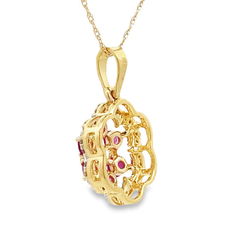 .46ct Ruby Diamond Fashion Pendants 10KT Yellow Gold Bids.com