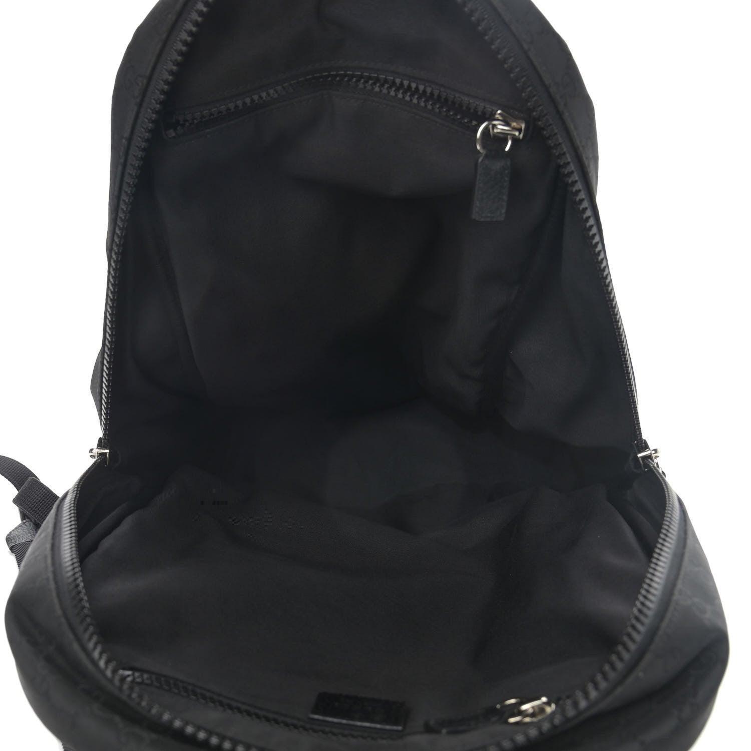 Gucci Nylon Monogram Slim Backpack Black Banlieue91