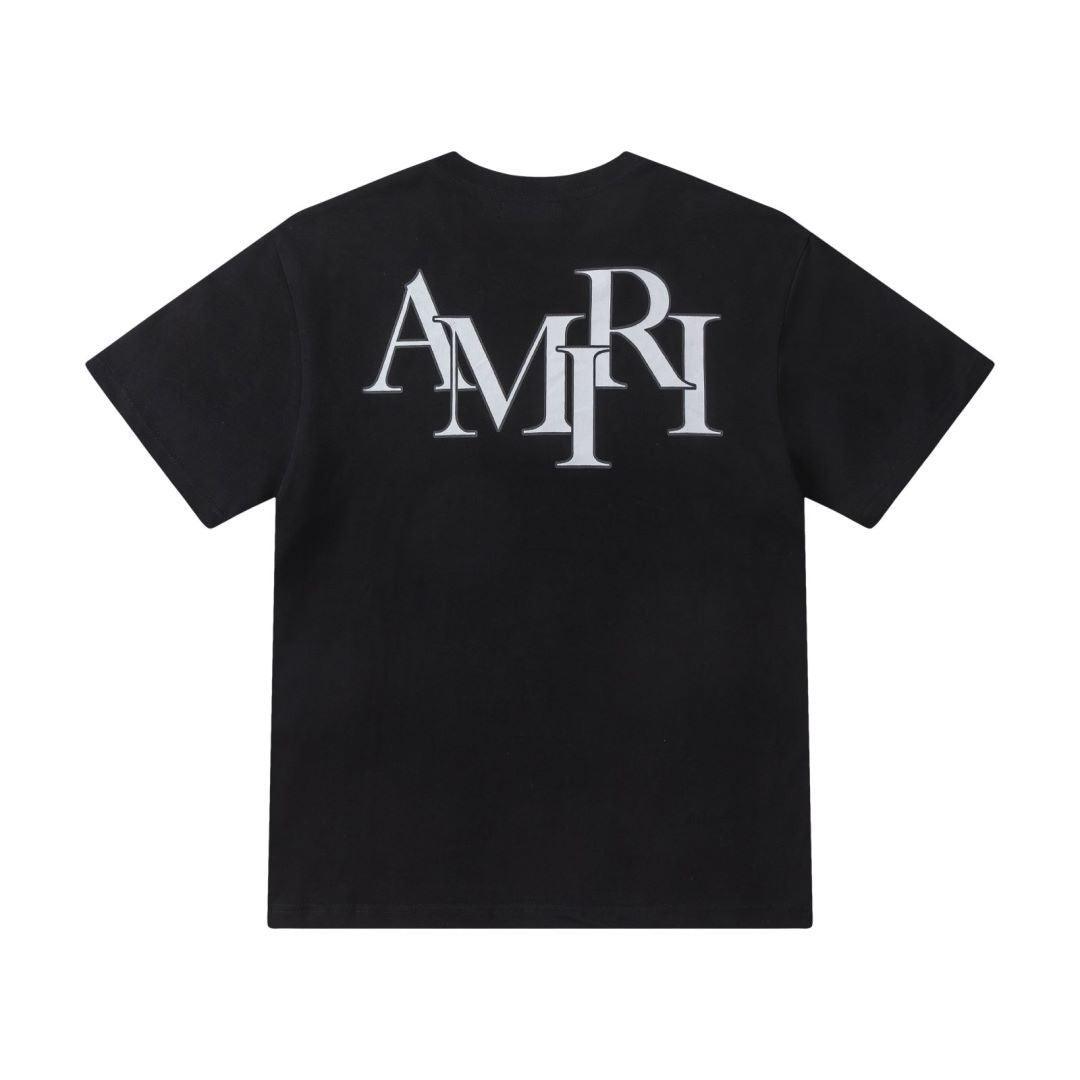 Amiri Black T-Shirt Without Collar Banlieue91