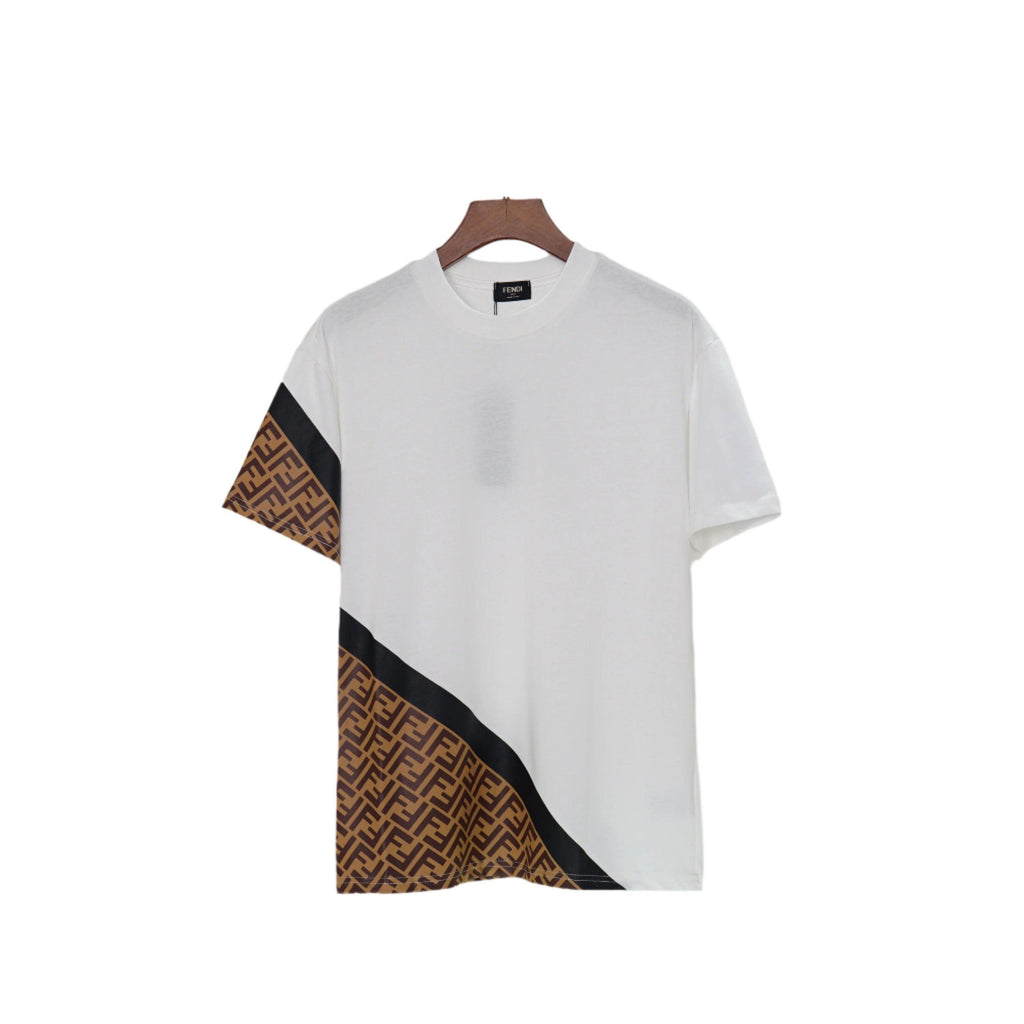 Fendi T-Shirt without Collar 'White & Brown' Banlieue91