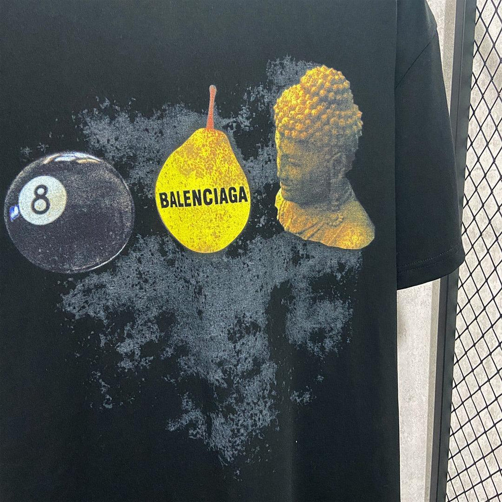 Balenciaga Black T-Shirt Without Collar Banlieue91