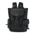 Gucci Calfskin GG Tennis Embossed Double Buckle Backpack Black Banlieue91