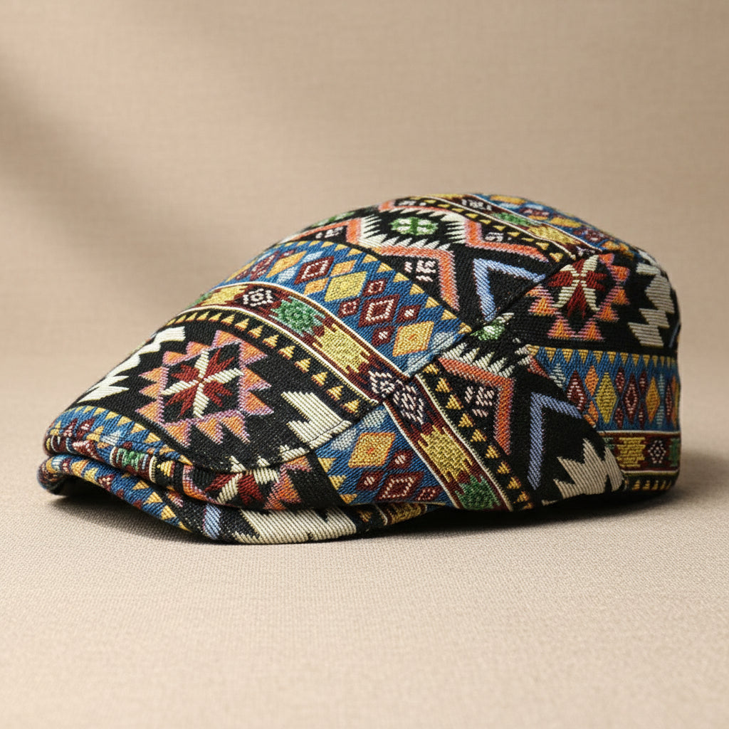 Women’s Retro Beret Hat – Chic British Style Ethnic Beret FitiqueFit