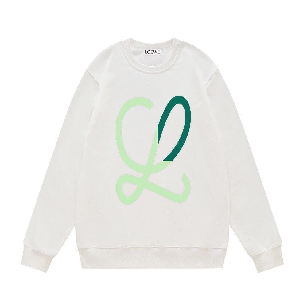 LOEWE L Intarsia Wool Sweater White/Green Banlieue91