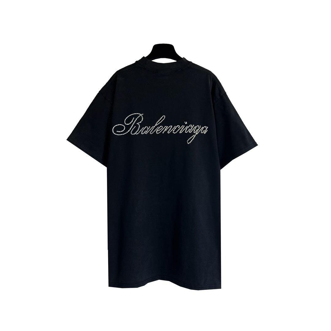 Balenciaga Handwritten Black T-Shirt Without Collar Banlieue91