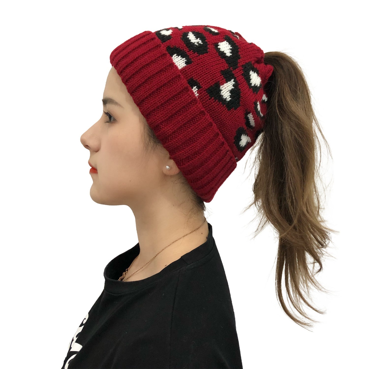 Autumn And Winter New Leopard Print Knitted Beanie FLIPSTYLEZLLC