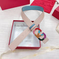 VALENTINO GARAVANI V logo Rainbow Reversible Leather Belt 'Beige/Sky Blue' Banlieue91