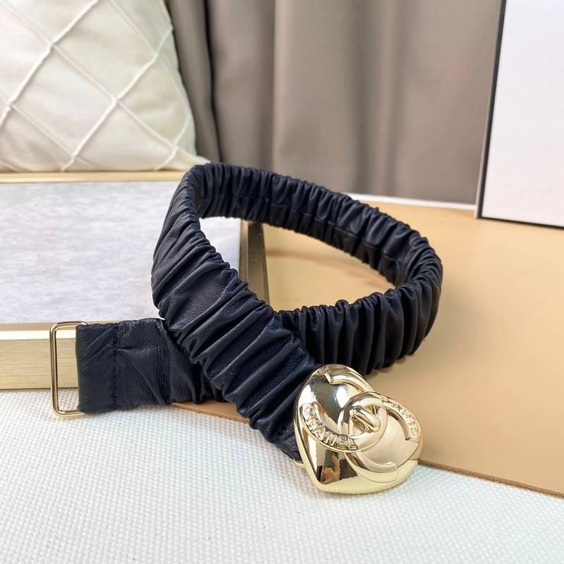 Chanel Calfskin CC Heart Coco In Love Women Belt 'Black' Banlieue91