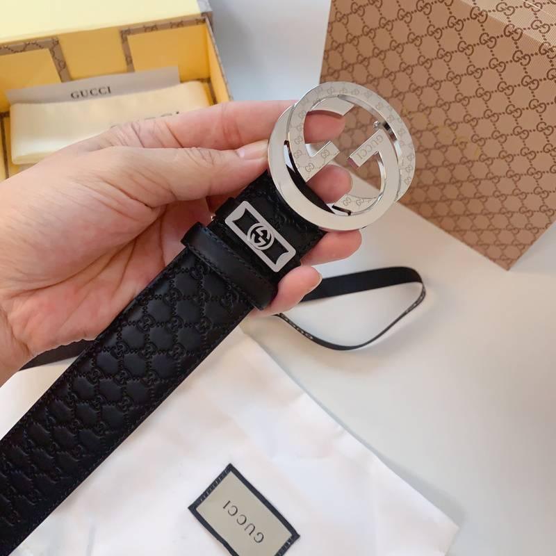 GUCCI Embellished coated-canvas and leather belt 'Black' Banlieue91