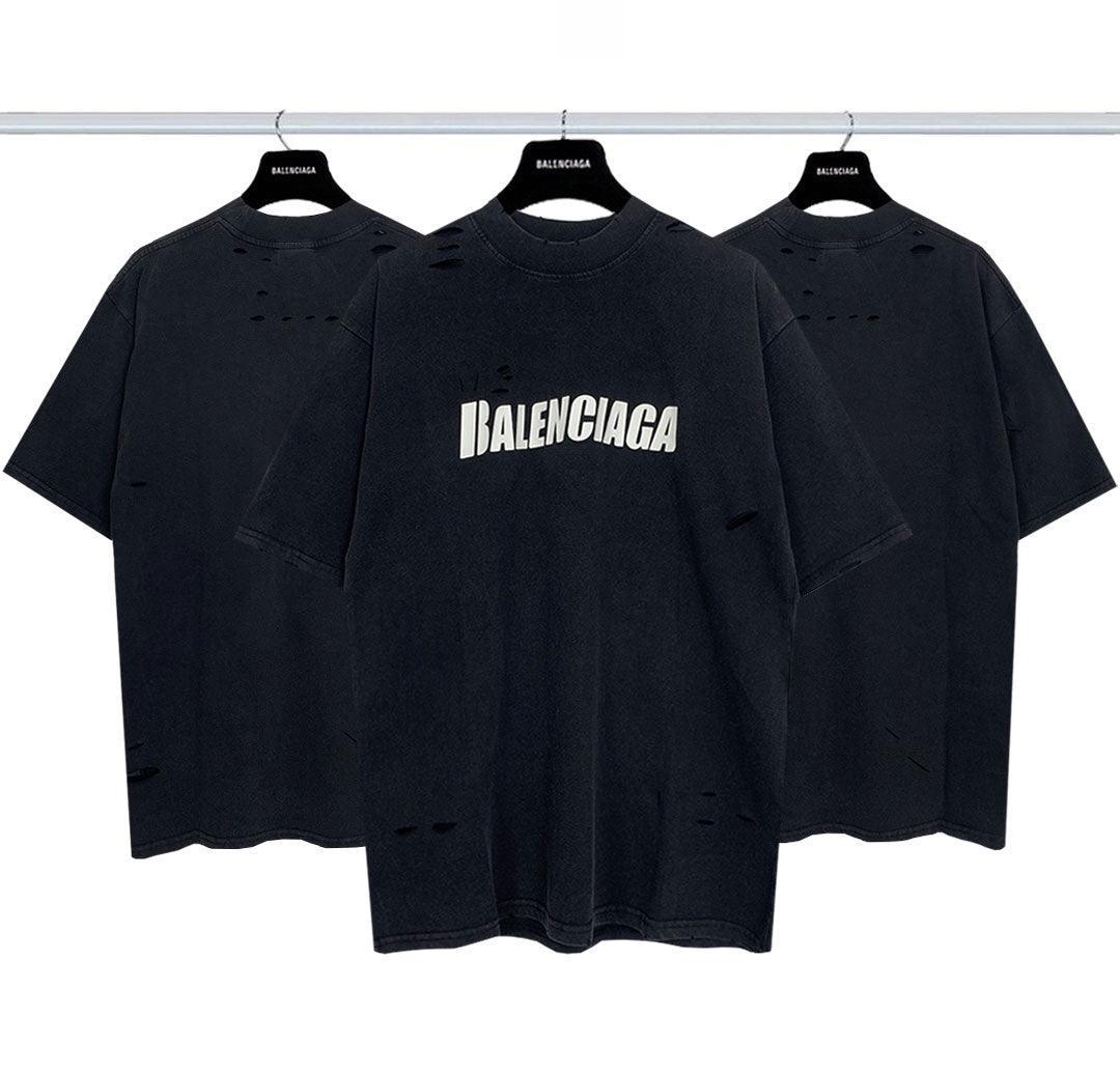 Balenciaga Black T-Shirt Without Collar Banlieue91