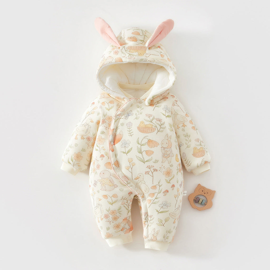 Thickened New Years Day Onesie With A Hood For Outdoor Wear Baby Joy