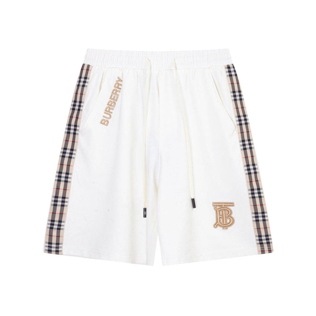 Burberry Men's Striped Cotton Knit Basketball Shorts 'White/Beige' Banlieue91