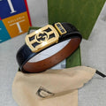 GUCCI Embellished coated-canvas and leather belt 'Black' Banlieue91