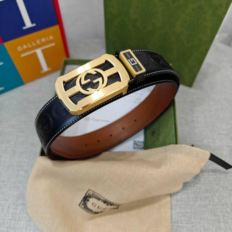 GUCCI Embellished coated-canvas and leather belt 'Black' Banlieue91