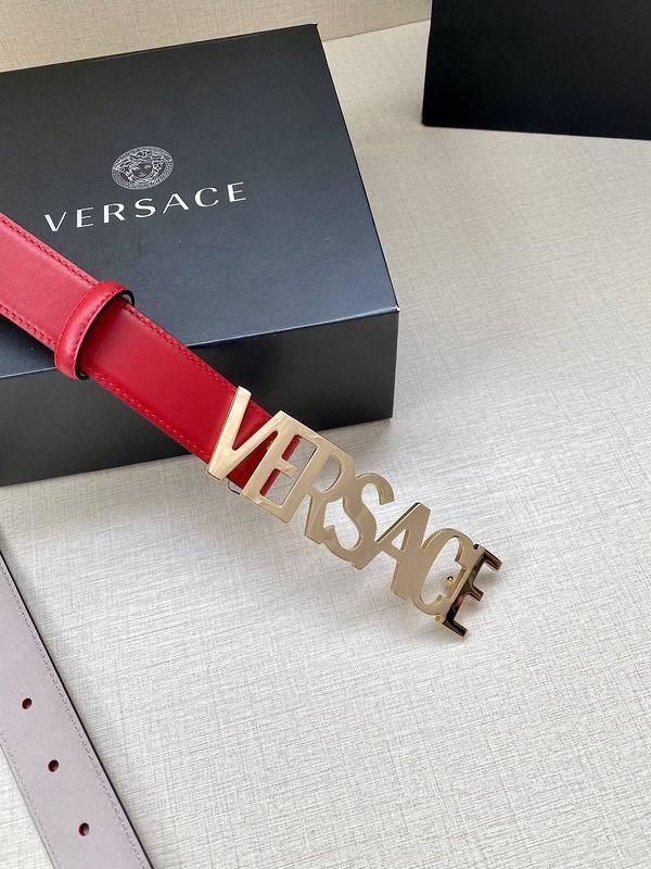 Versace Women's Leather Logo Decorated Buckle Belt Banlieue91