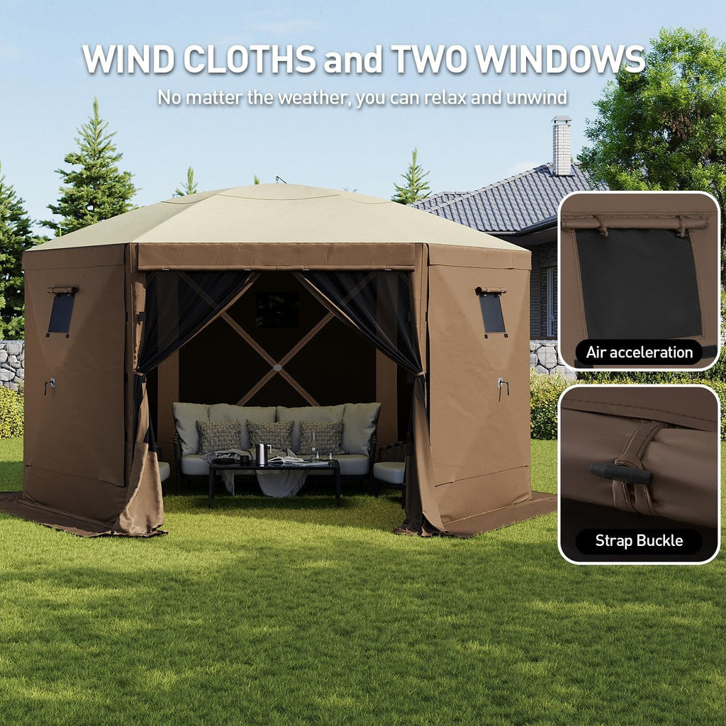 All Weather Proof 12x12 Pop Up Canopy UV Blocking Mesh