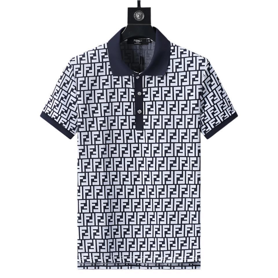 Fendi Navy T-Shirt With Collar Banlieue91