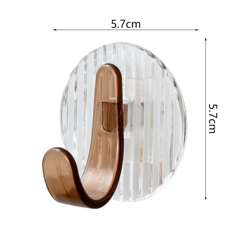 Acrylic Self Adhesive Hooks Wall Hook Home Décor Bathroom Towel Hooks Rack Hanging Coat Hanger Door Back Keys Hanger Bag Holder Wall Hanger Storage Organizer for Living Room Bedroom Wall Door Stevvex