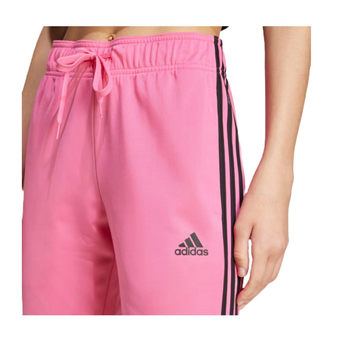 adidas Women's Primegreen Essentials Warm-Up Slim Tapered 3-Stripies Track Pants - Pulse Magenta runnwalk