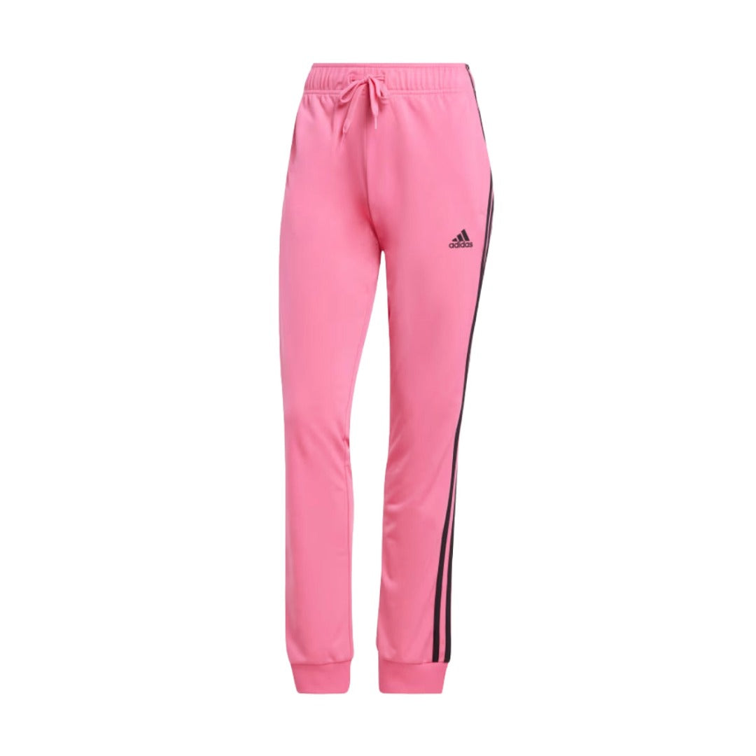 adidas Women's Primegreen Essentials Warm-Up Slim Tapered 3-Stripies Track Pants - Pulse Magenta runnwalk