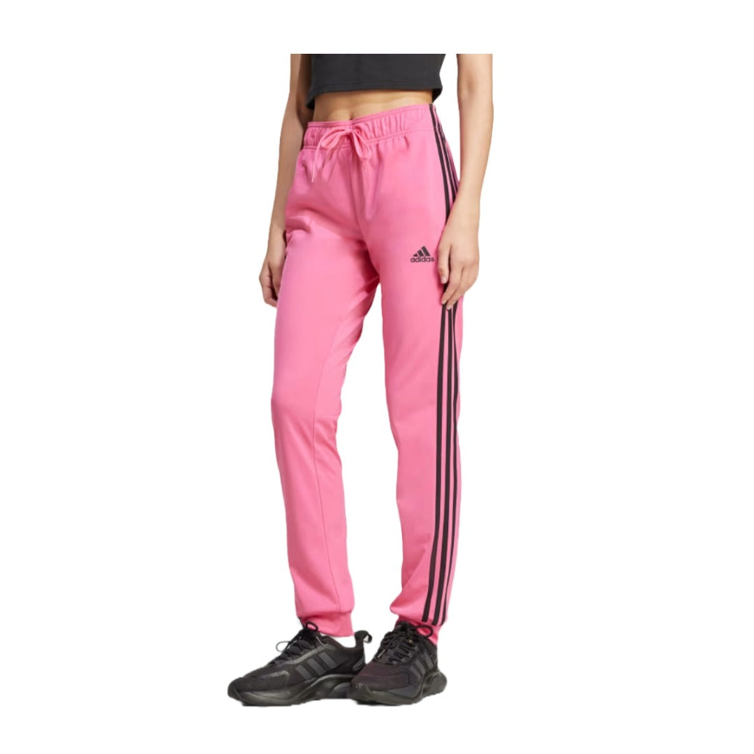 adidas Women's Primegreen Essentials Warm-Up Slim Tapered 3-Stripies Track Pants - Pulse Magenta runnwalk