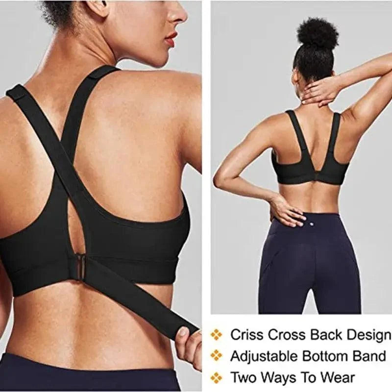 Adjustable Woman Modern Sports Bra Sportswear Crop Top Belt Zipper Yoga Running Comfortable Bras Push Up Gym Equipment Stevvex