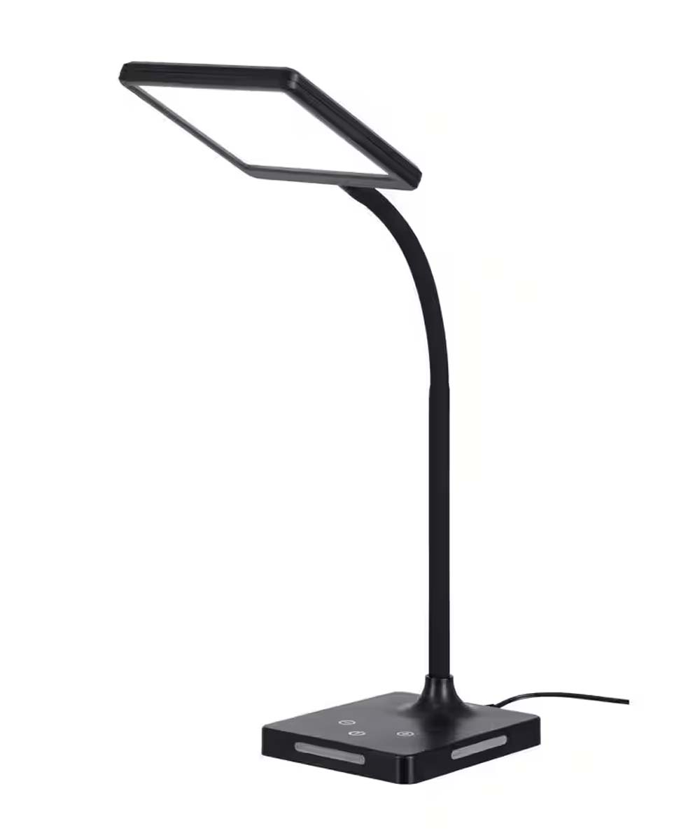 Brilli 21"H Charge Up Circadian LED Desk Lamp Black Finish with Touch Switch, Night Light on Base LampsUSA