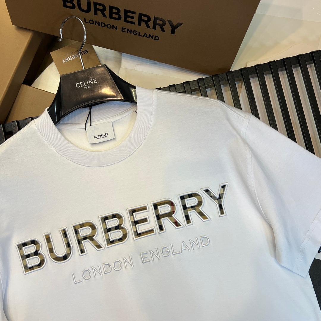 Burberry T-Shirt Without Collar 'White & Gold' Banlieue91