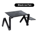 Aluminum Alloy Folding Laptop Desk — 360° Adjustable, Mouse Panel, Optional Cooling Fan, 42x26cm