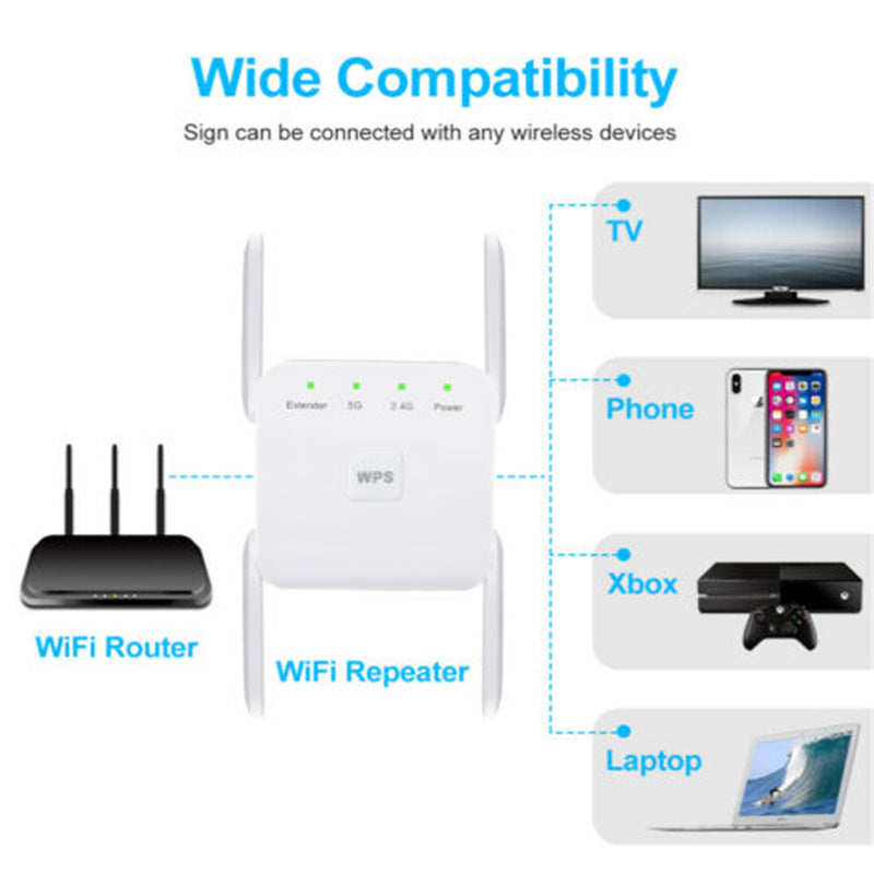 AC1200M dual band repeater wireless signal amplifier 5G high-power extender wifi repeater American Smart
