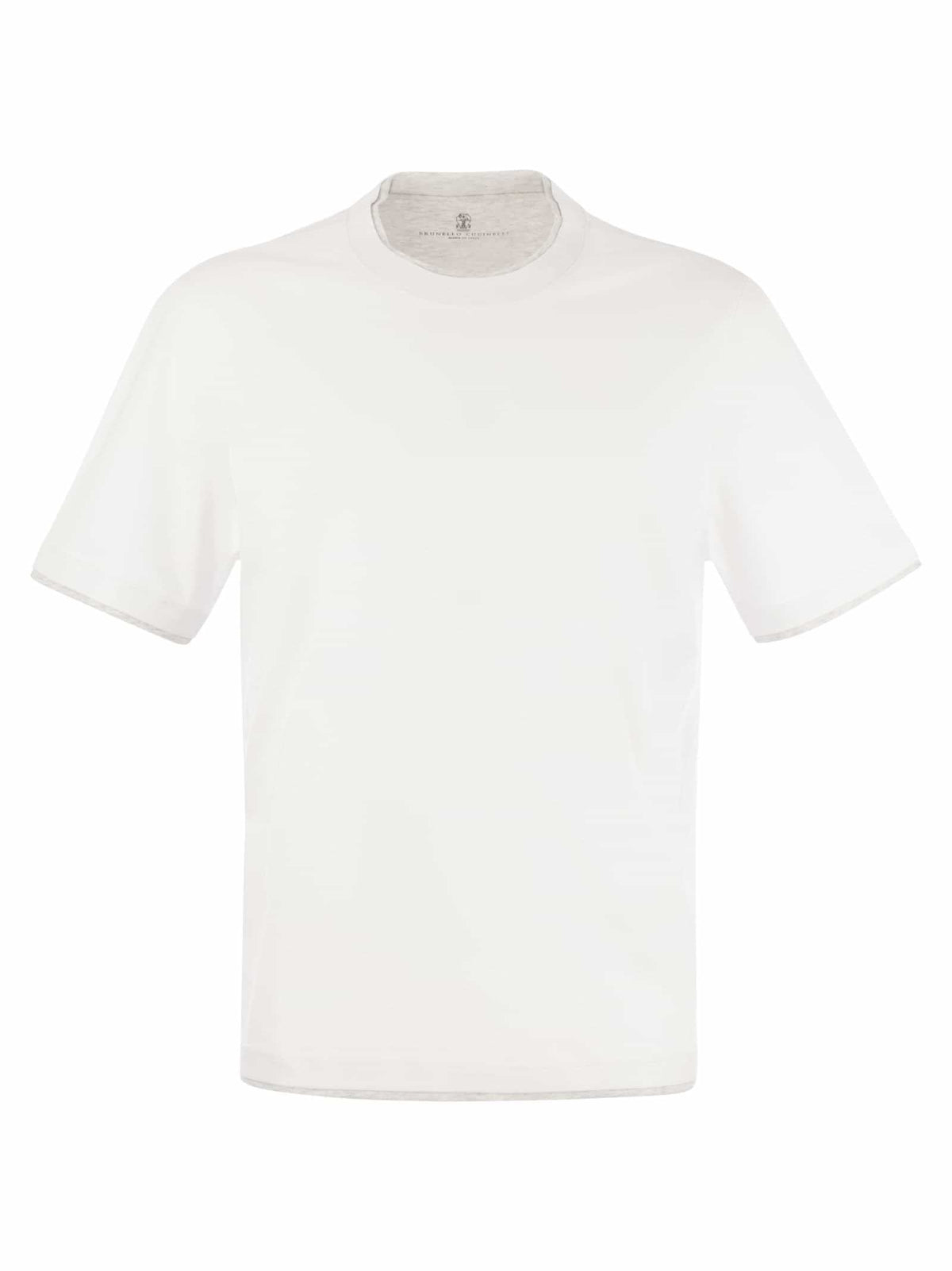 Brunello Cucinelli Men Slim Fit Crew-Neck T-Shirt In Lightweight Cotton Jersey Luosophy