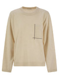 Brunello Cucinelli Women Virgin Wool, Cashmere And Silk Sweater With Shiny Pocket Detail