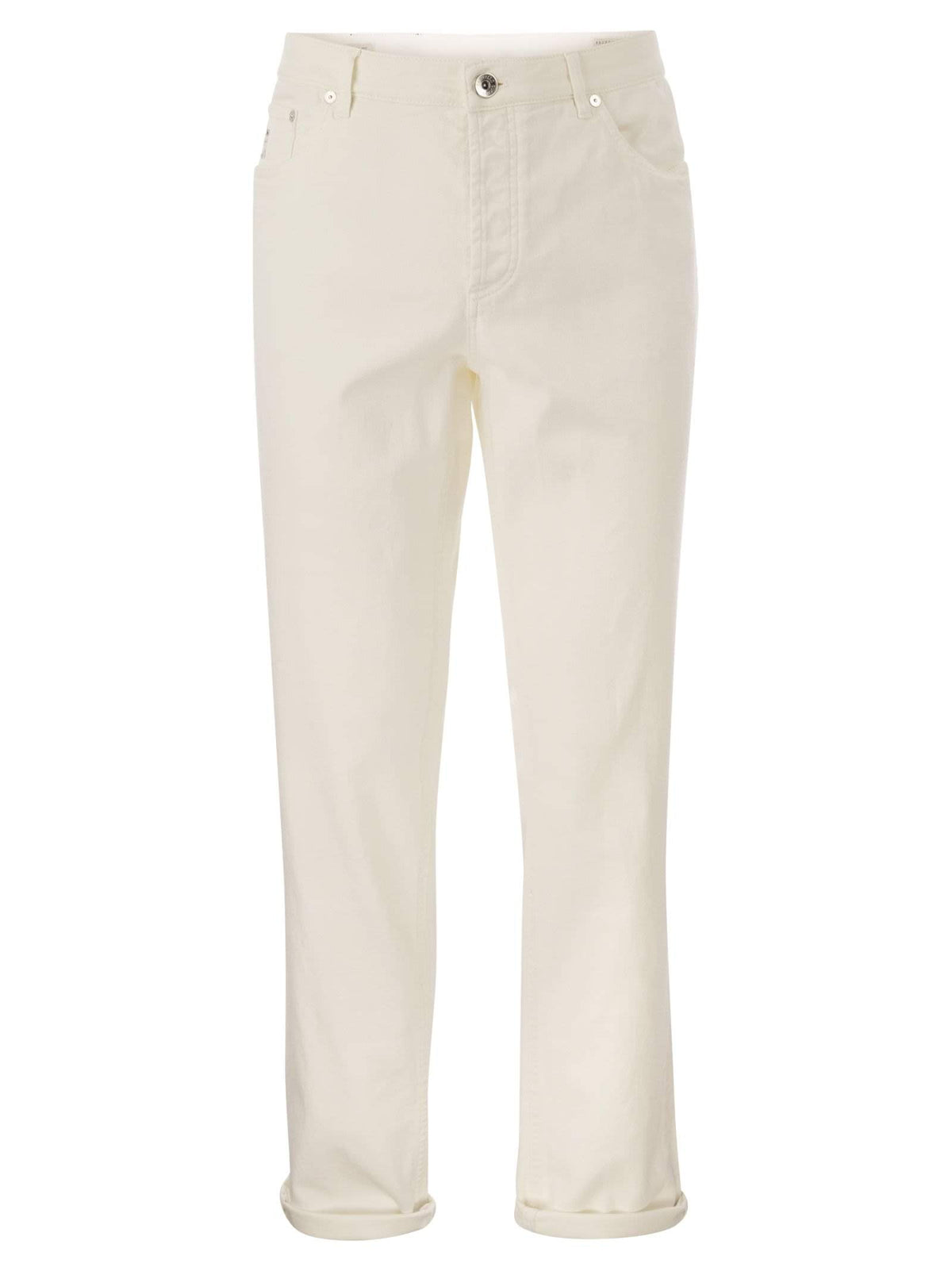 Brunello Cucinelli Men Five-Pocket Traditional Fit Trousers In Light Comfort-Dyed Denim Luosophy