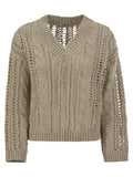 Brunello Cucinelli Women Cable & Mesh Jute And Cotton Jersey