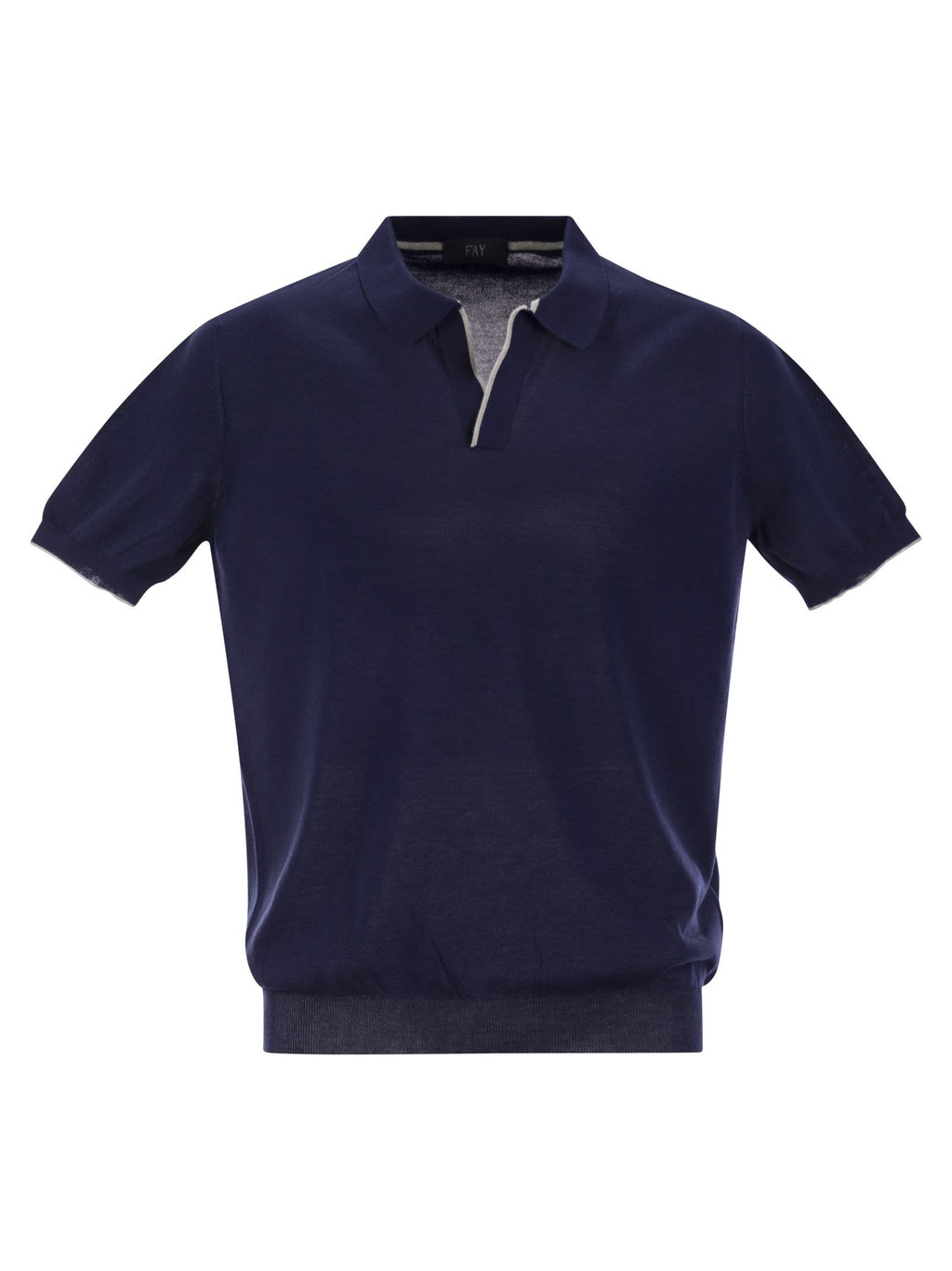 Fay Men Cotton Buttonless Polo Shirt