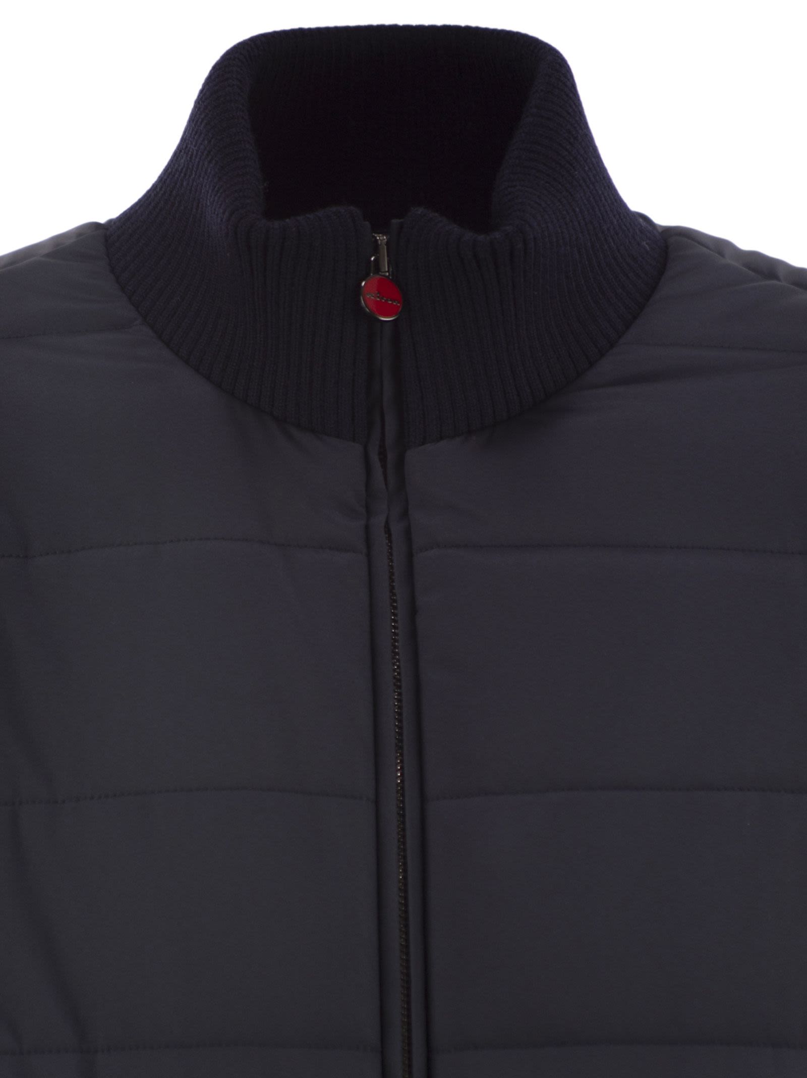 Kiton Men Technical Fabric Bomber Jacket