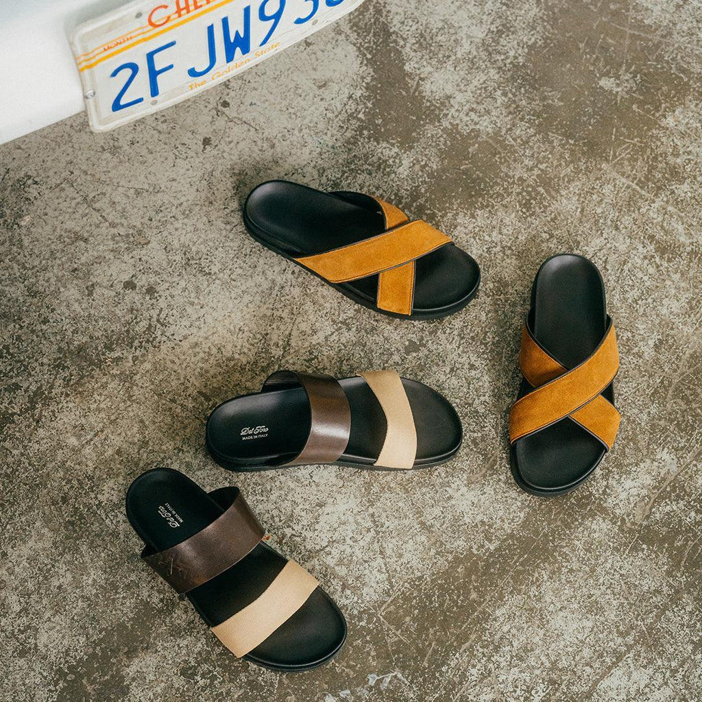 Men's Brown & Tan Cinturini Sandal Del Toro Shoes