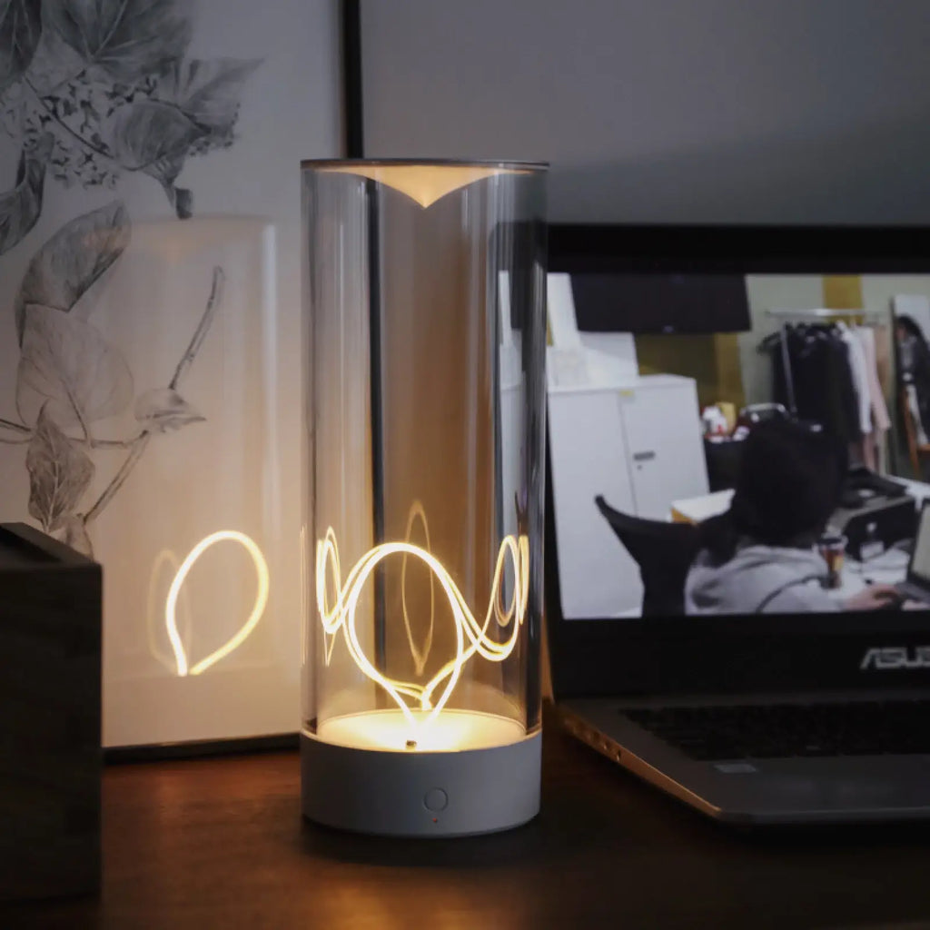 AUGE Light Minimalist Cordless LED Table Lamp, White, Gray Cool Gadget