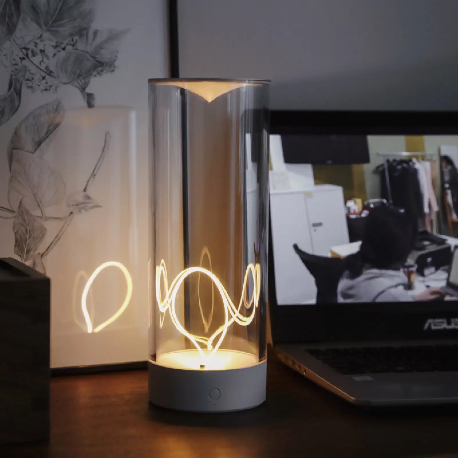 AUGE Light Minimalist Cordless LED Table Lamp, White, Gray Cool Gadget