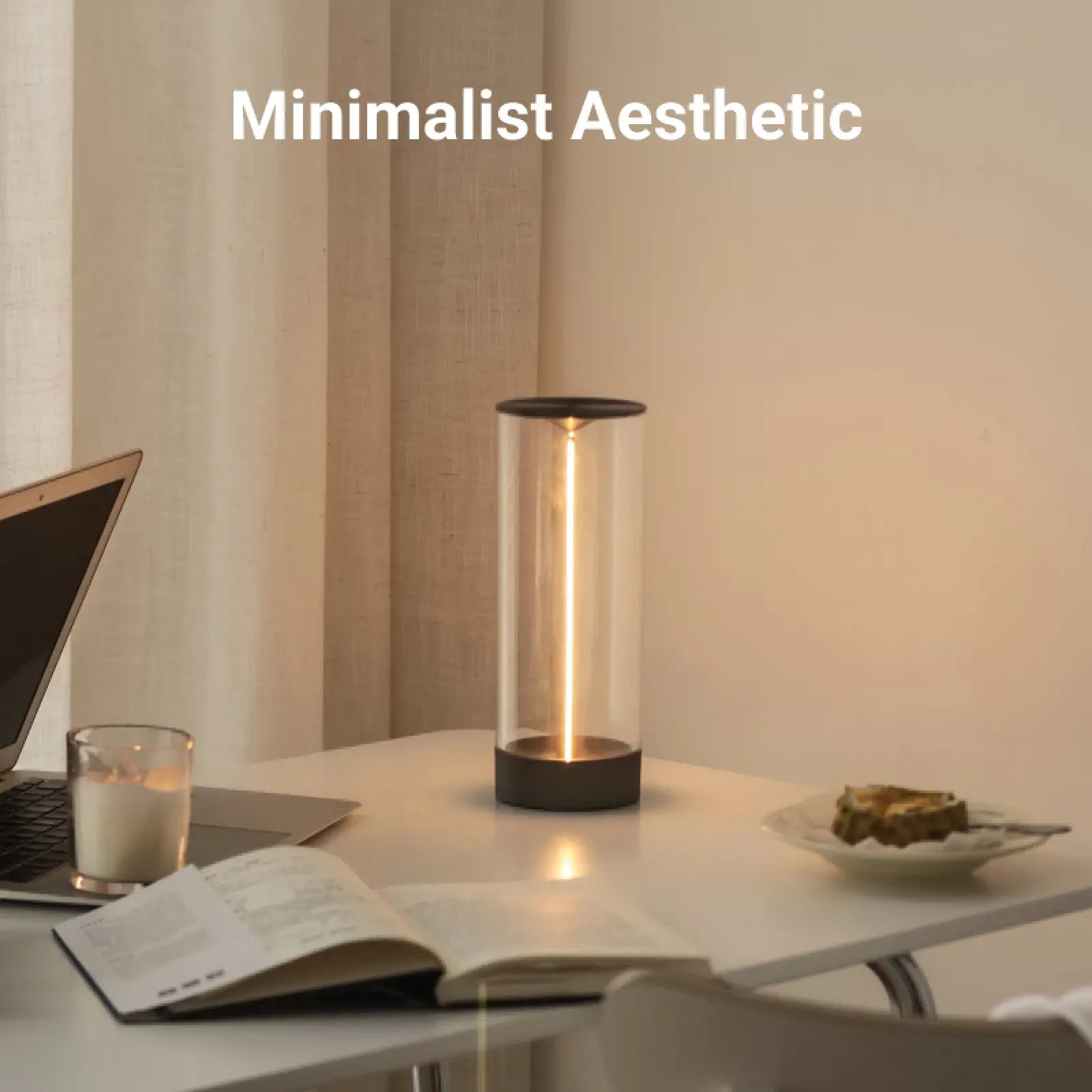 AUGE Light Minimalist Cordless LED Table Lamp, White, Gray Cool Gadget