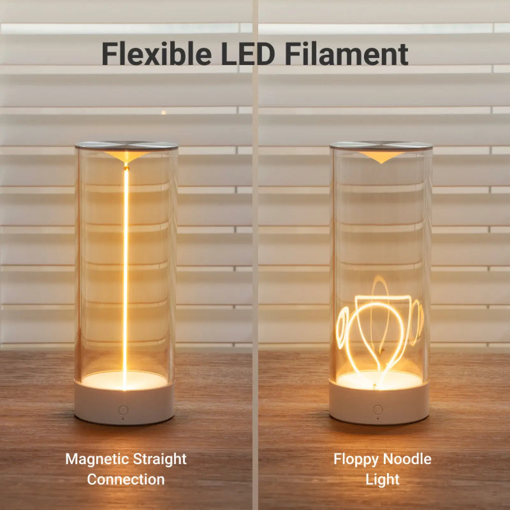 AUGE Light Minimalist Cordless LED Table Lamp, White, Gray Cool Gadget