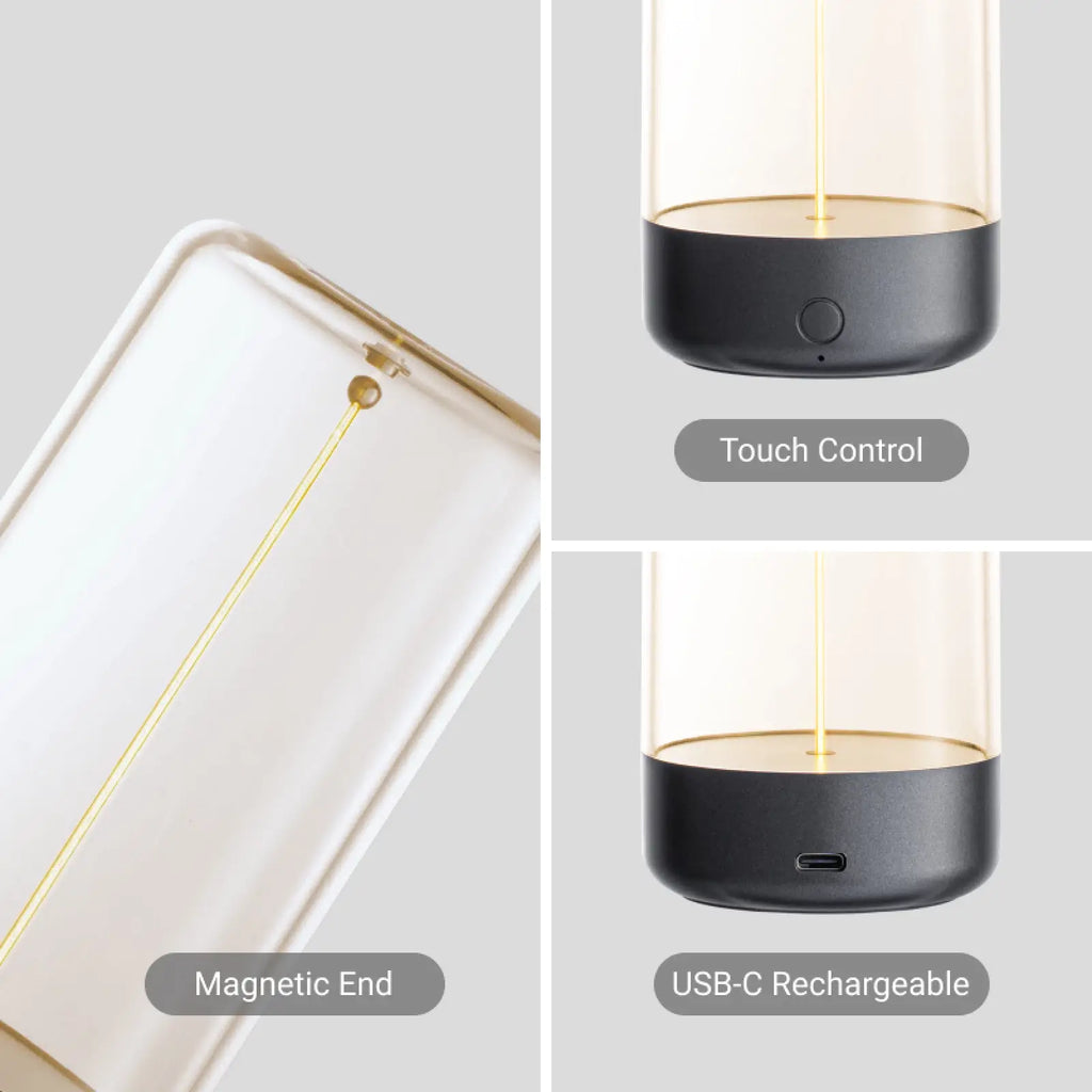 AUGE Light Minimalist Cordless LED Table Lamp, White, Gray Cool Gadget